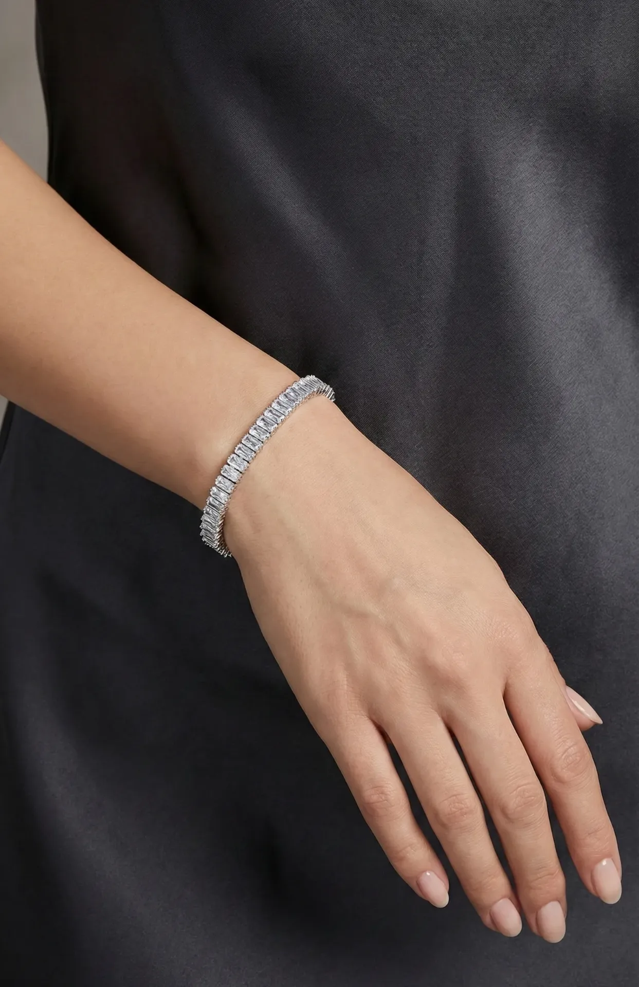 [PTB-003] The Baguette Silver Tennis Bracelet