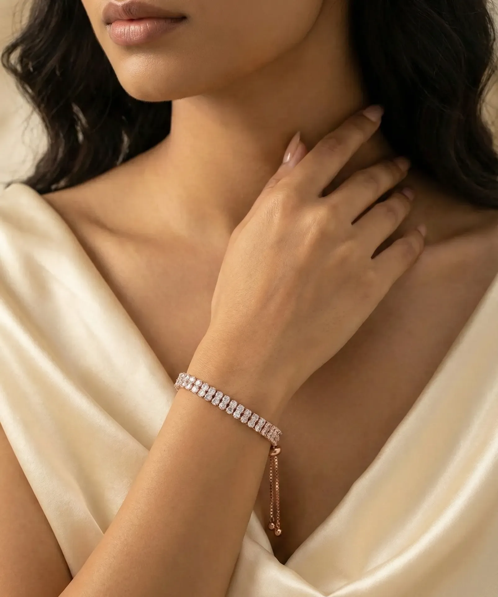 The Dual Row Rose Gold Tennis Bracelet