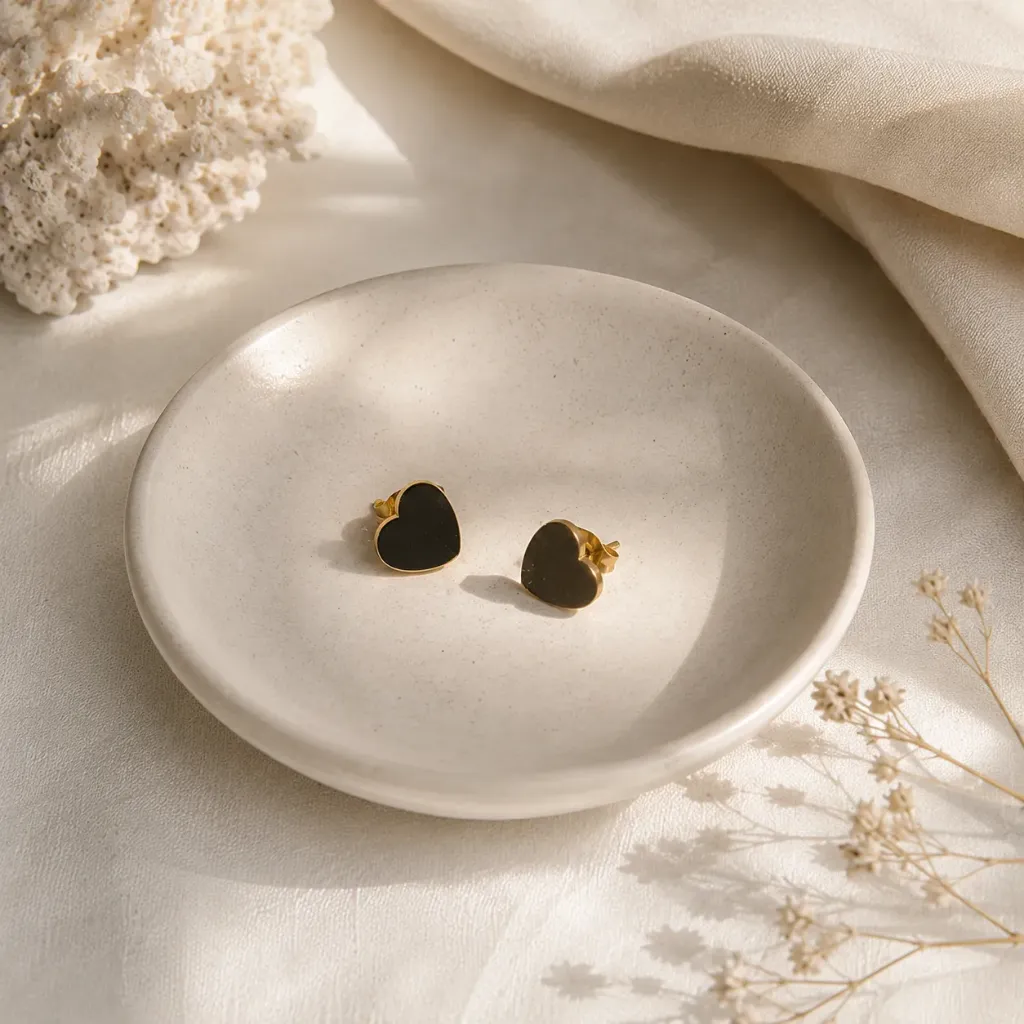 Golden Heart Studs