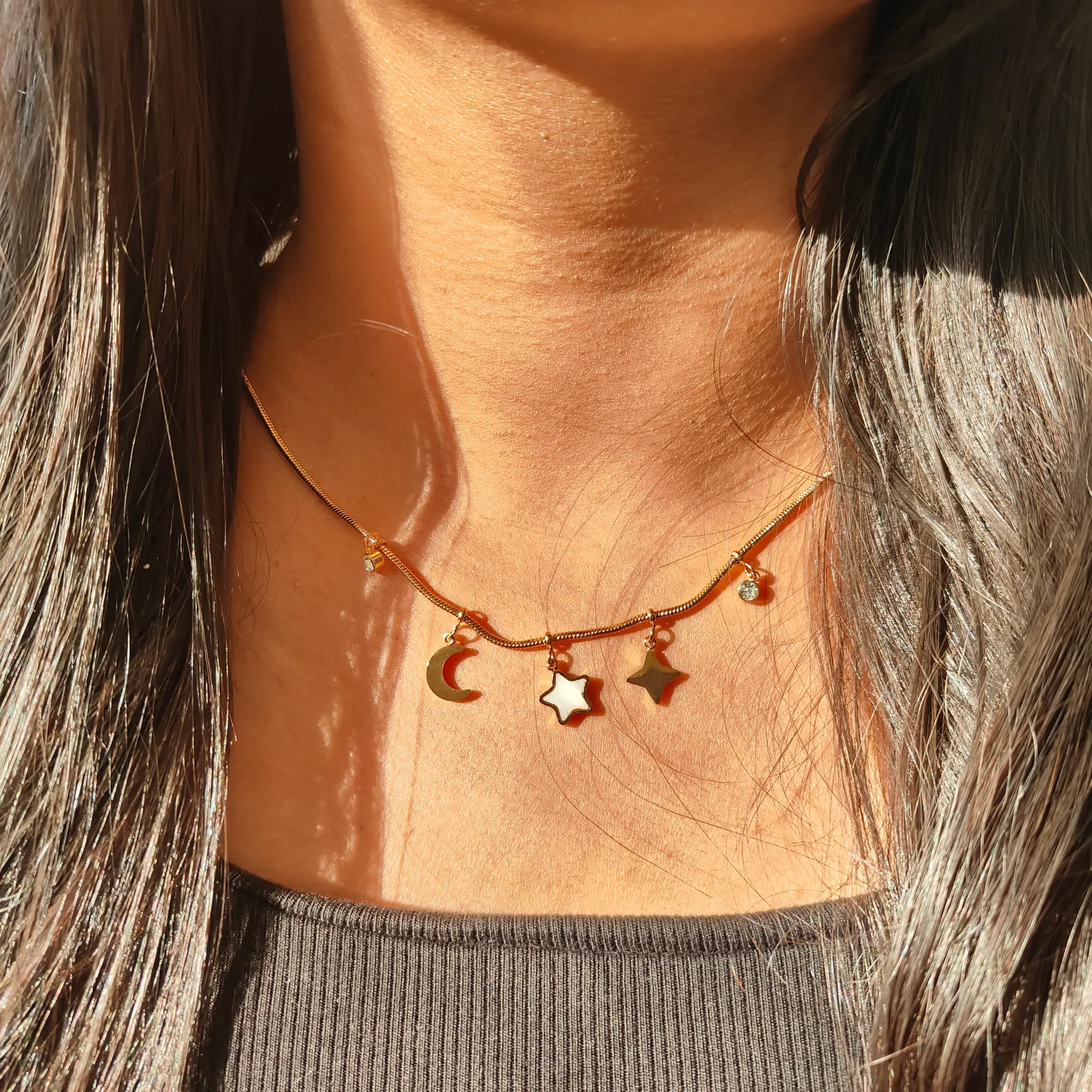 Starlight & Moon Dangle Necklace