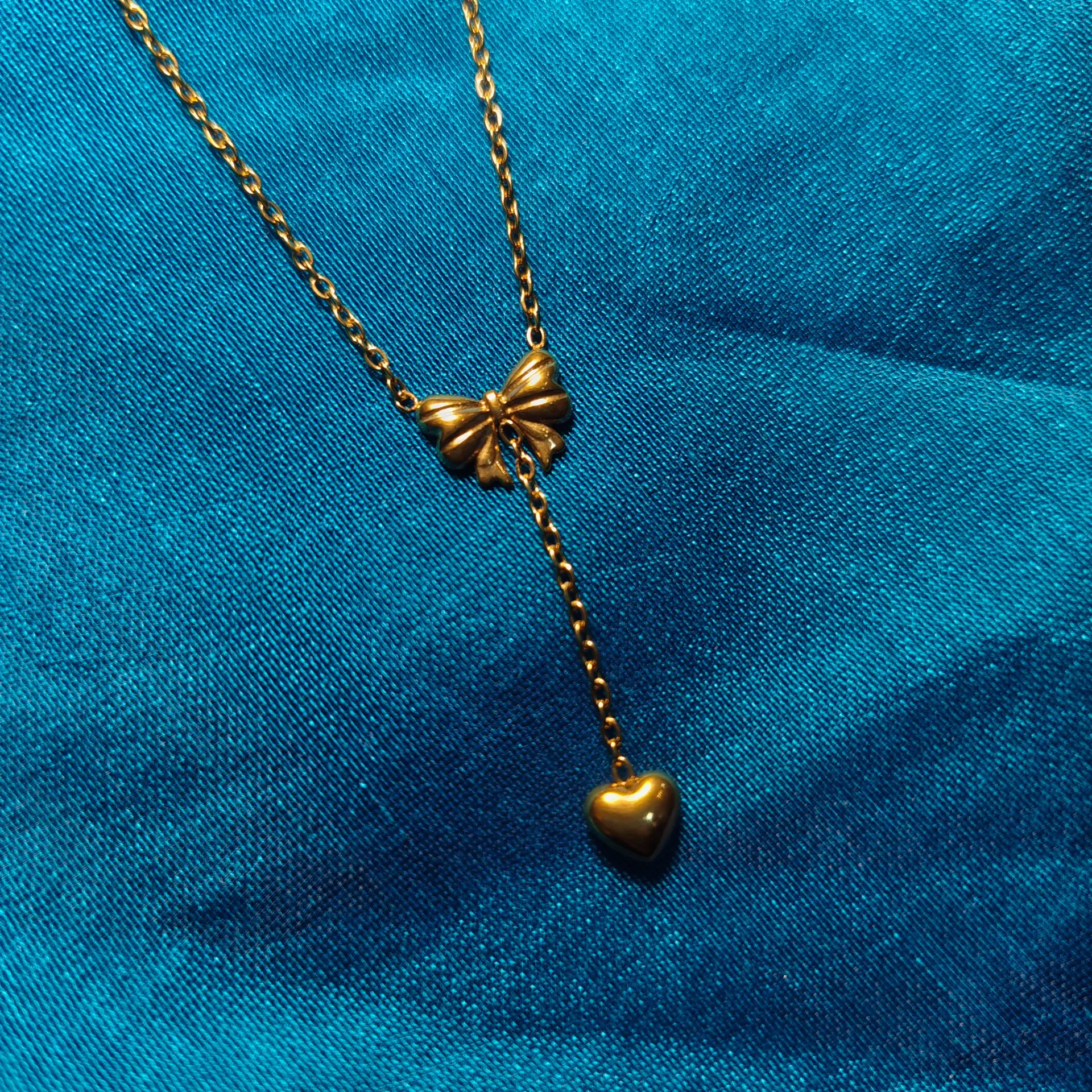[PNG034] Golden Bow Necklace