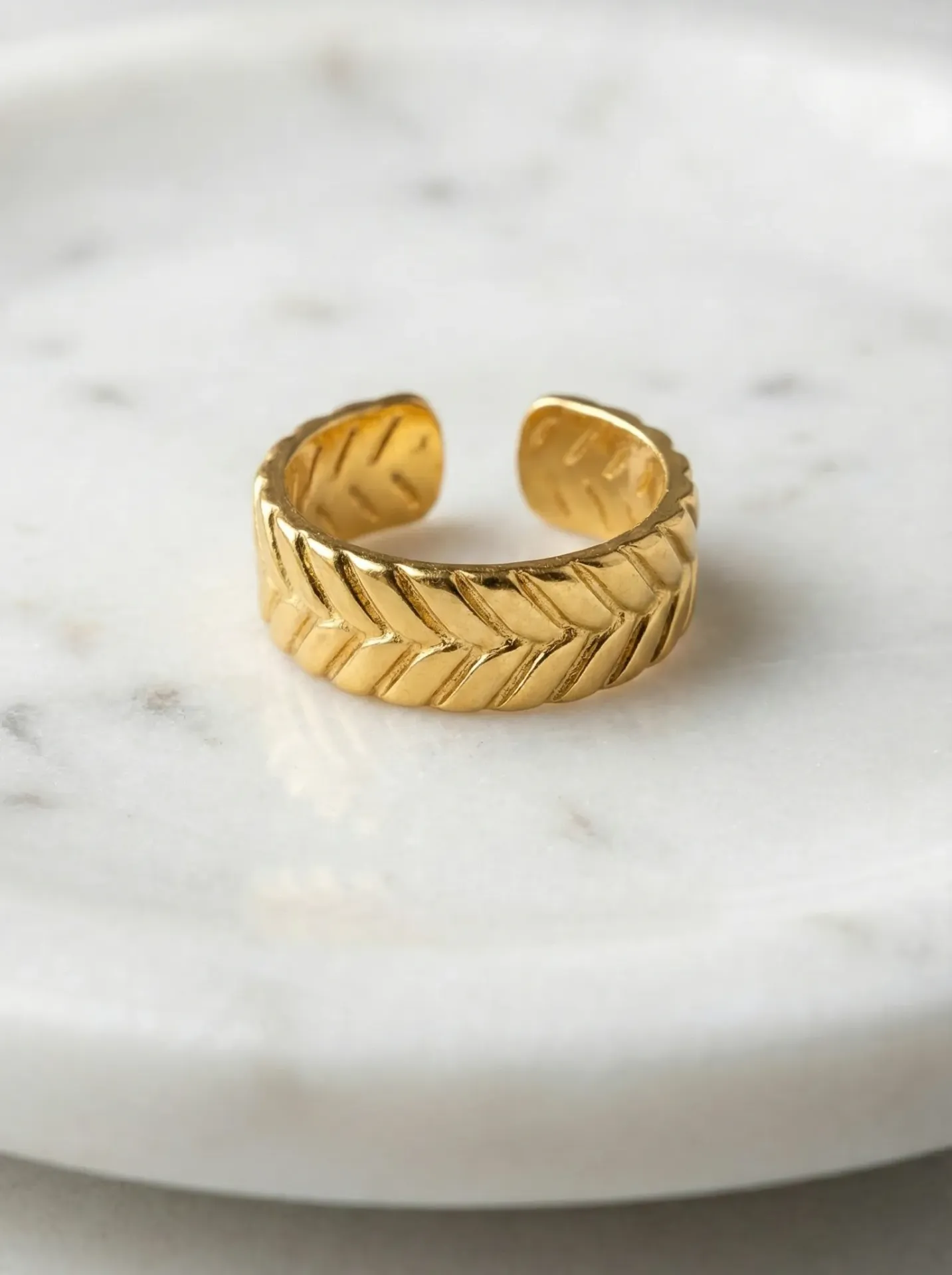 The Gilded Palm Leaf Ring
