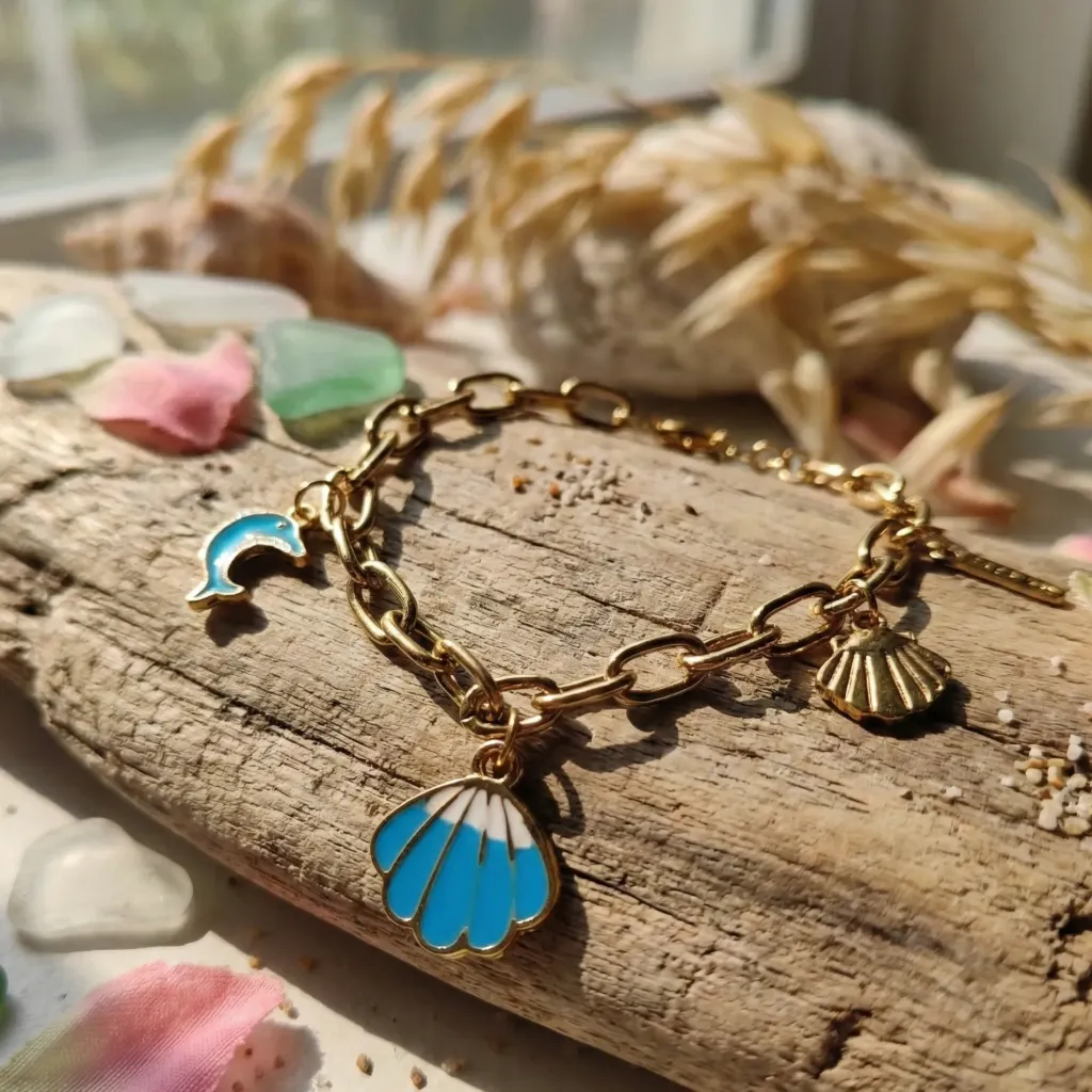 [PBG018] Ocean Blue Shell Bracelet