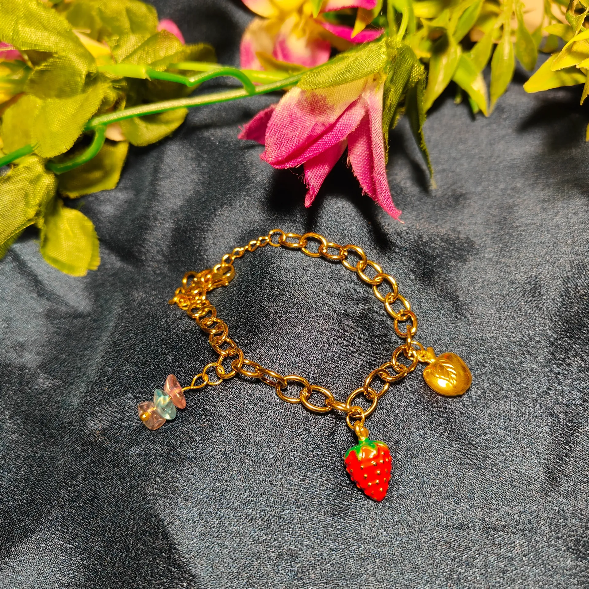 Sweet Strawberry Charm Bracelet
