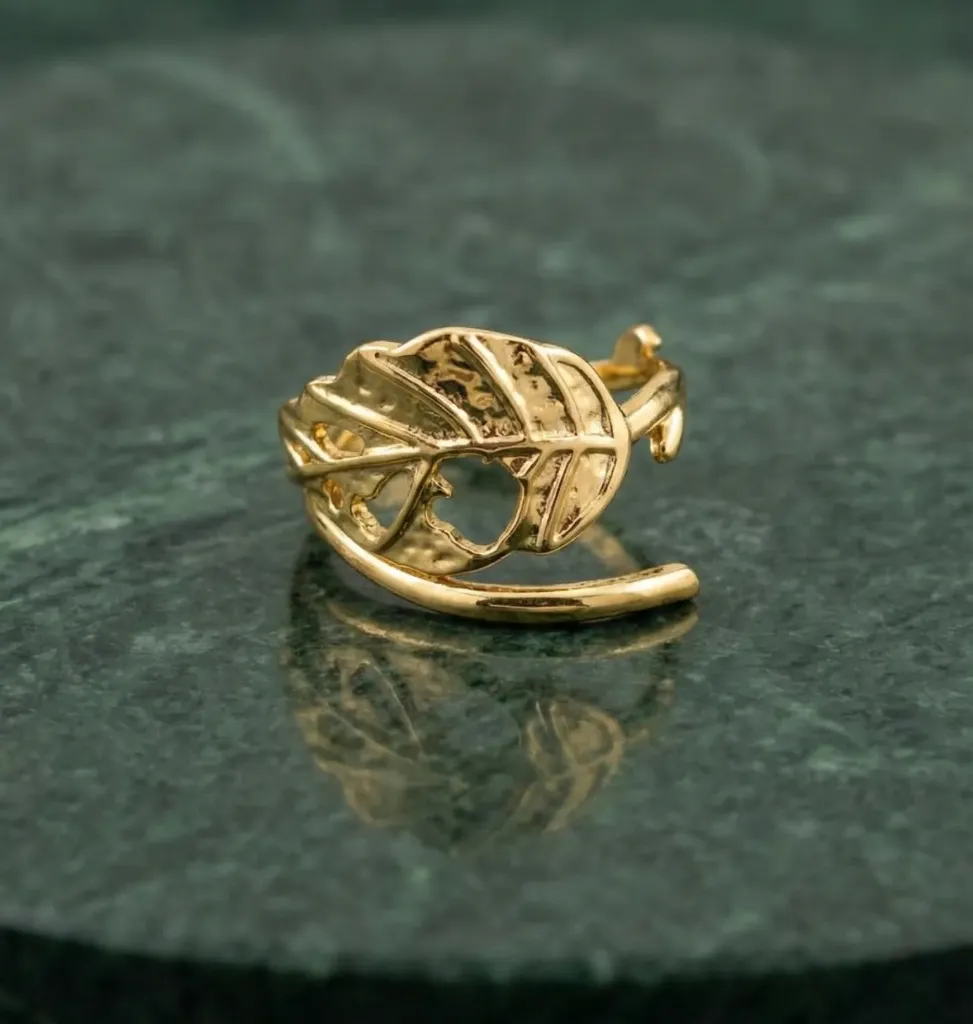 The Polished Branch & Leaf Cuff