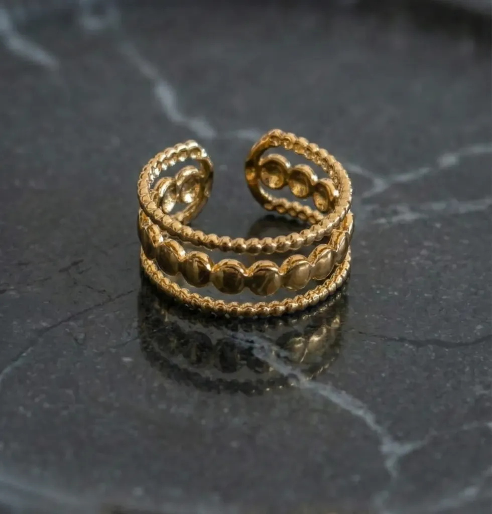 The Triple Tier Beaded Band