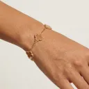 Tan Clover Charm Bracelet