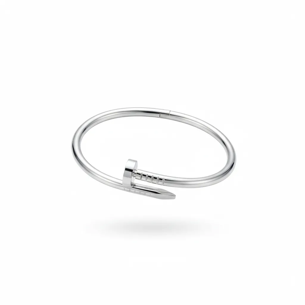 [PBG030] Sleek Silver Nail Bangle