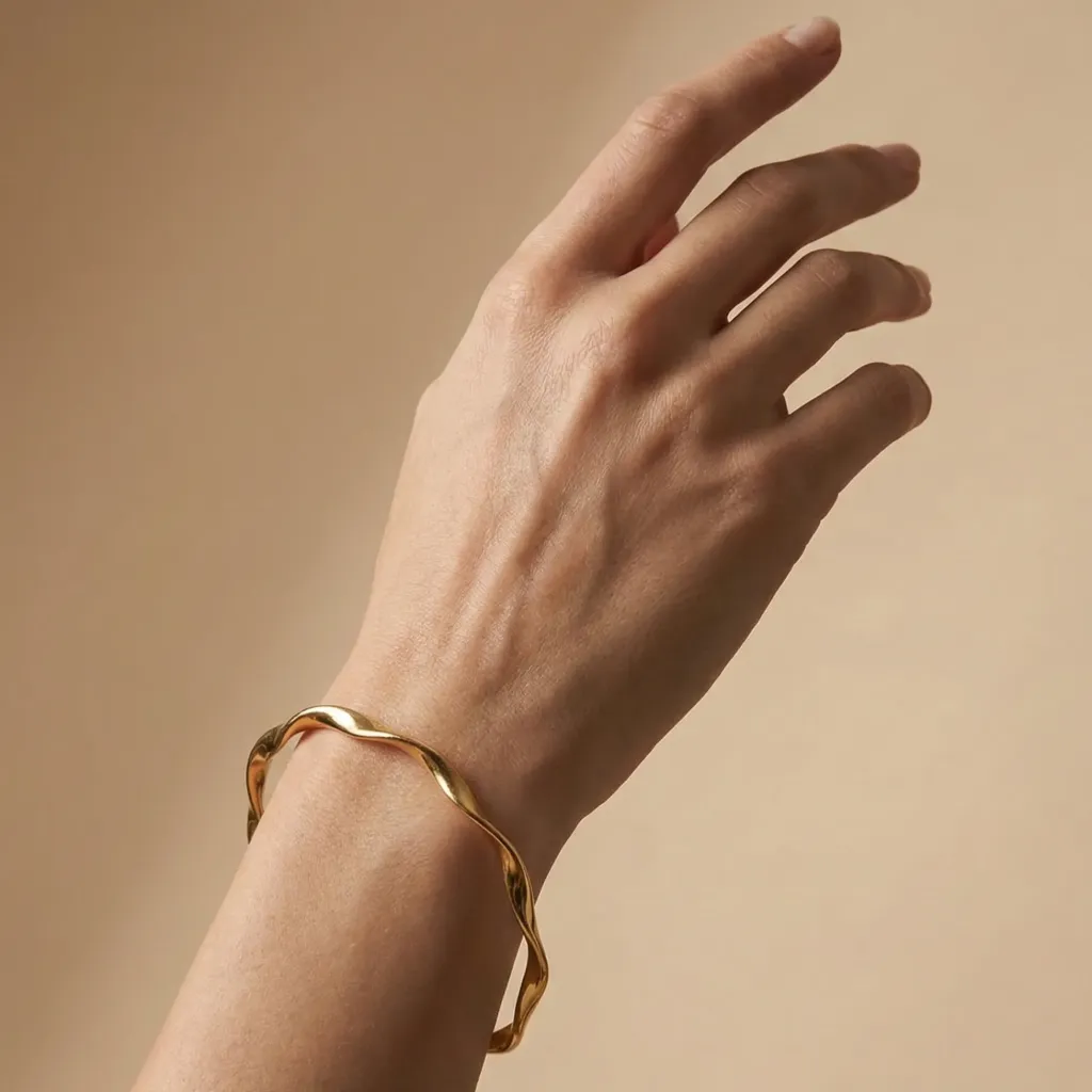 [PBG039] Golden Ripple Bangle