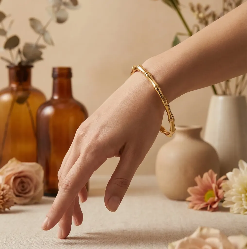 [PBG040] Golden Bamboo Bangle
