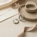 Silver Wavy Hoops