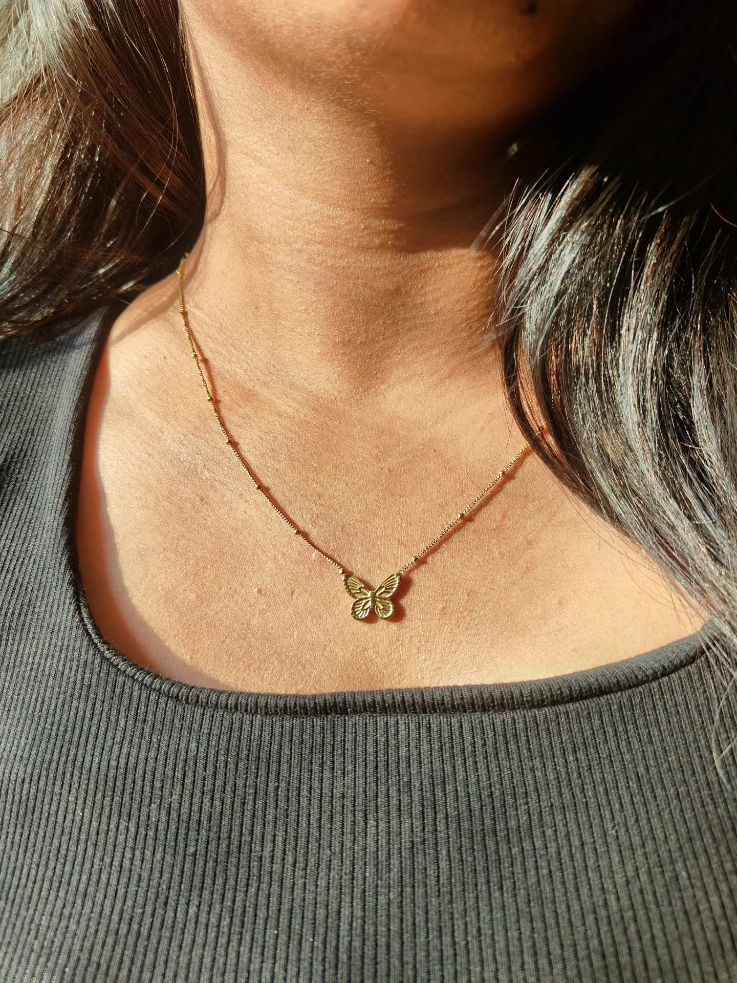 [PNG041] The Golden Butterfly Pendant Necklace