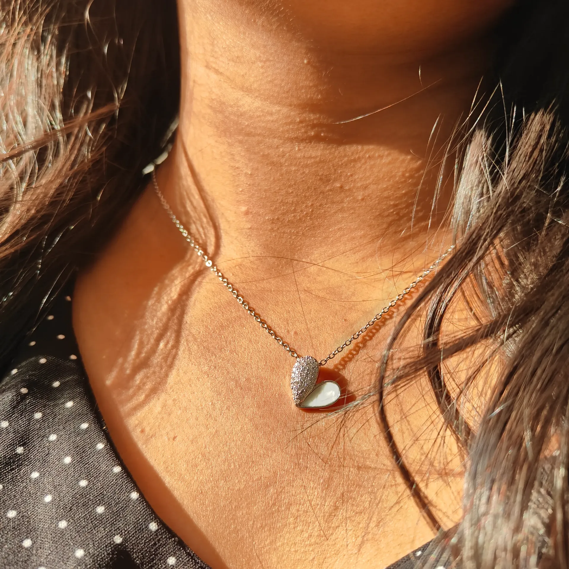 [PNG050] The Dual-Tone Heart Necklace