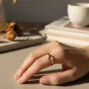 Golden Open-Heart Minimalist Ring