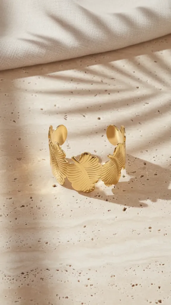 [PBG049] The Luxe Palm Leaf Cuff