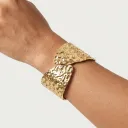 Gold Hammered Cuff Bracelet
