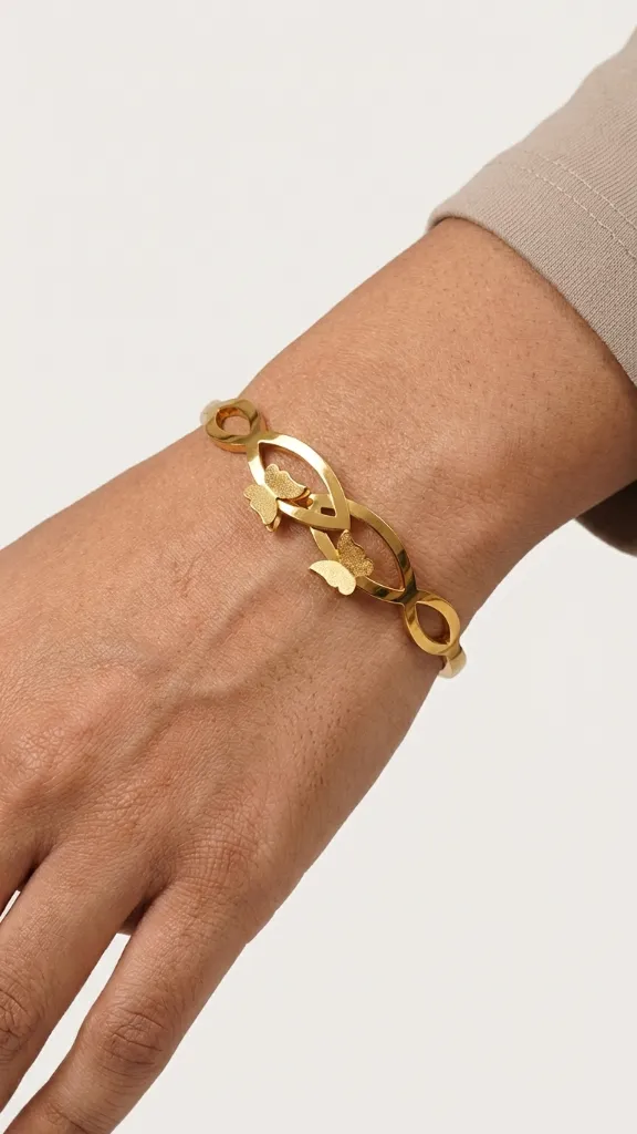 [PBG052] The Polished Flutter Butterflies Bangle