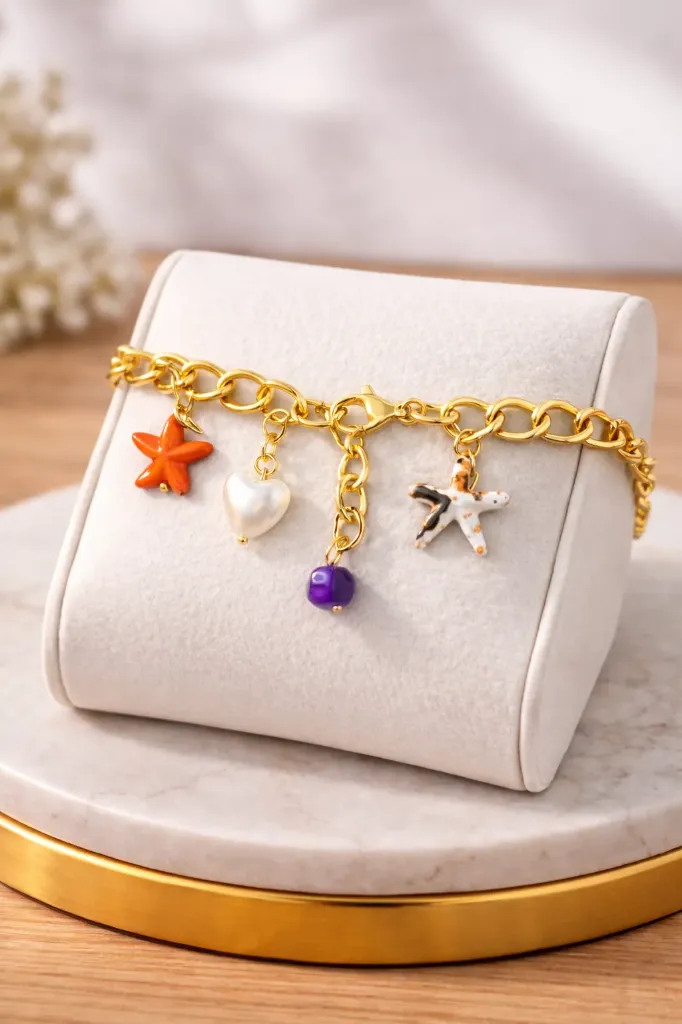 [PCB011] The Horizon Heart & Star Charm Bracelet