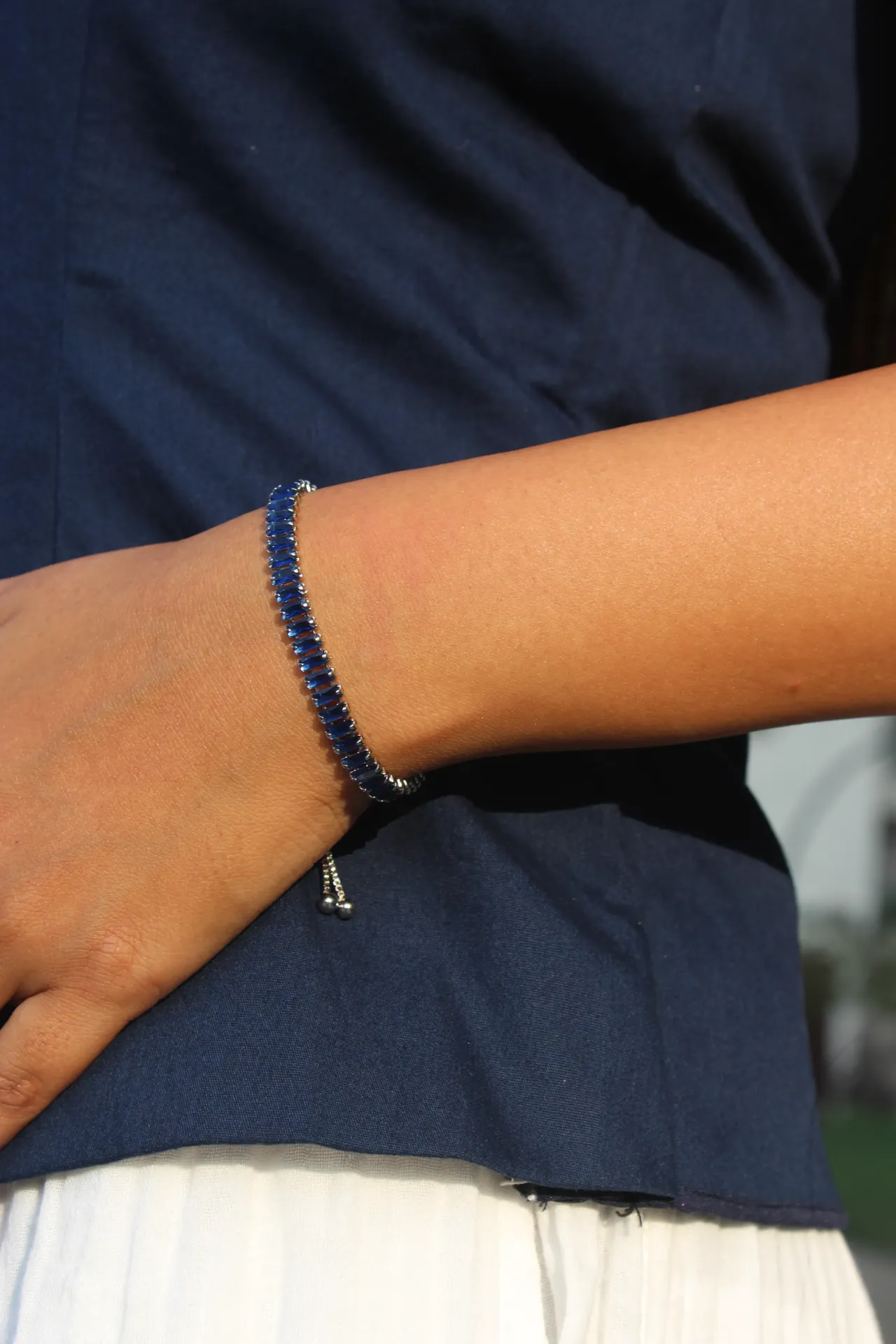 [PTB-010] The Blue Bloom  Tennis Bracelet