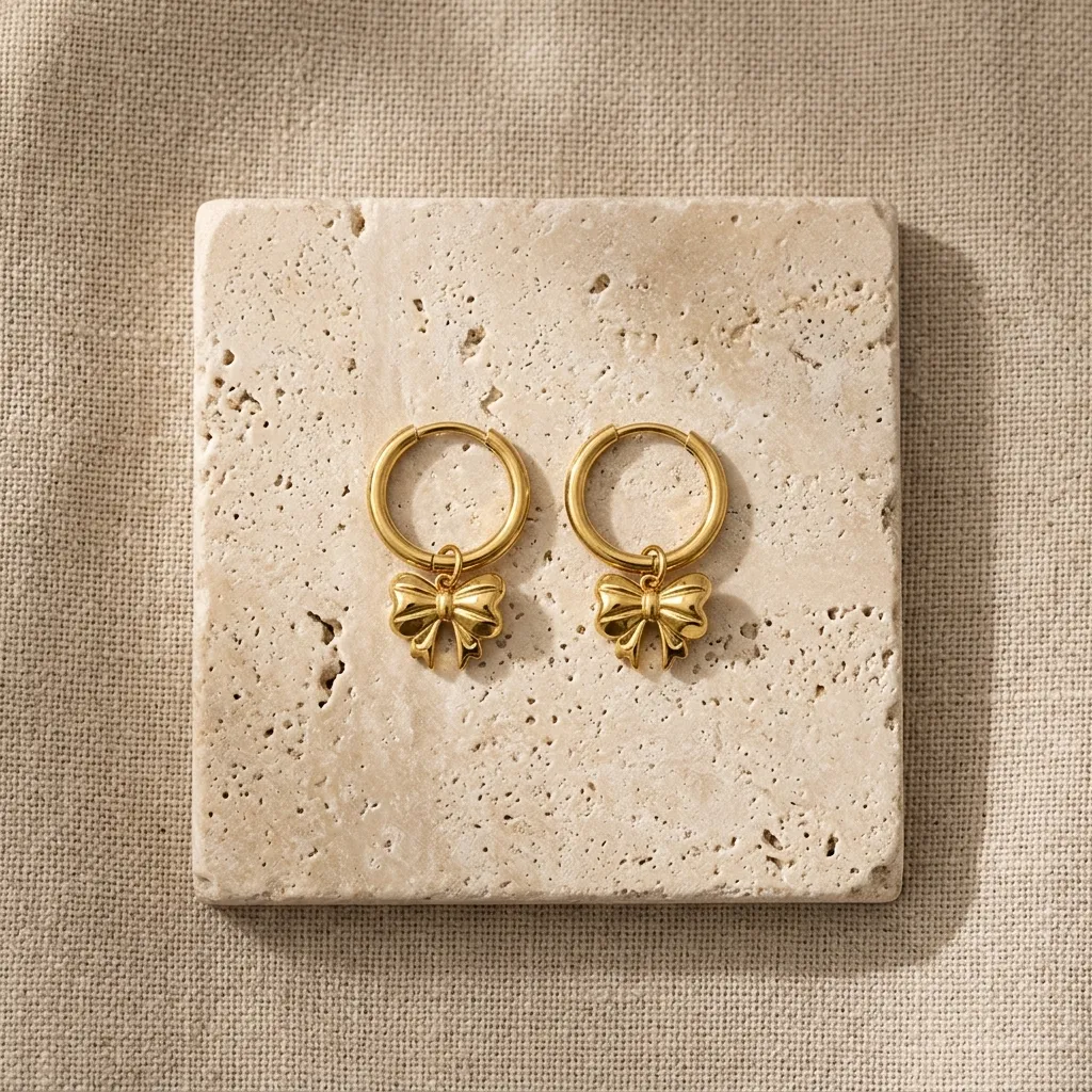 Dainty Bow Hoop Earrings