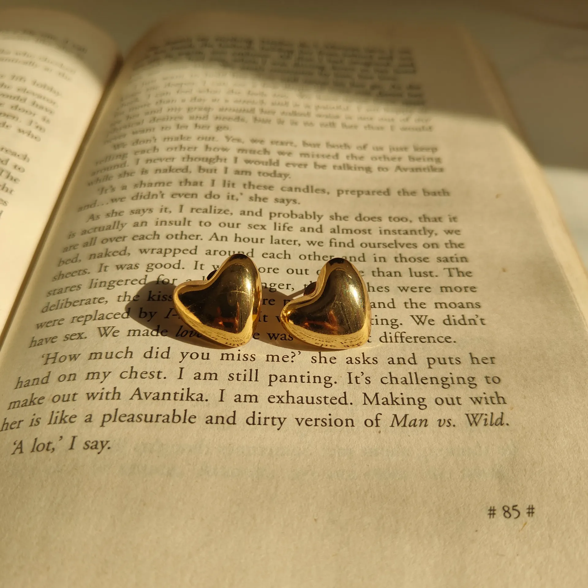 Golden Puffy Hearts