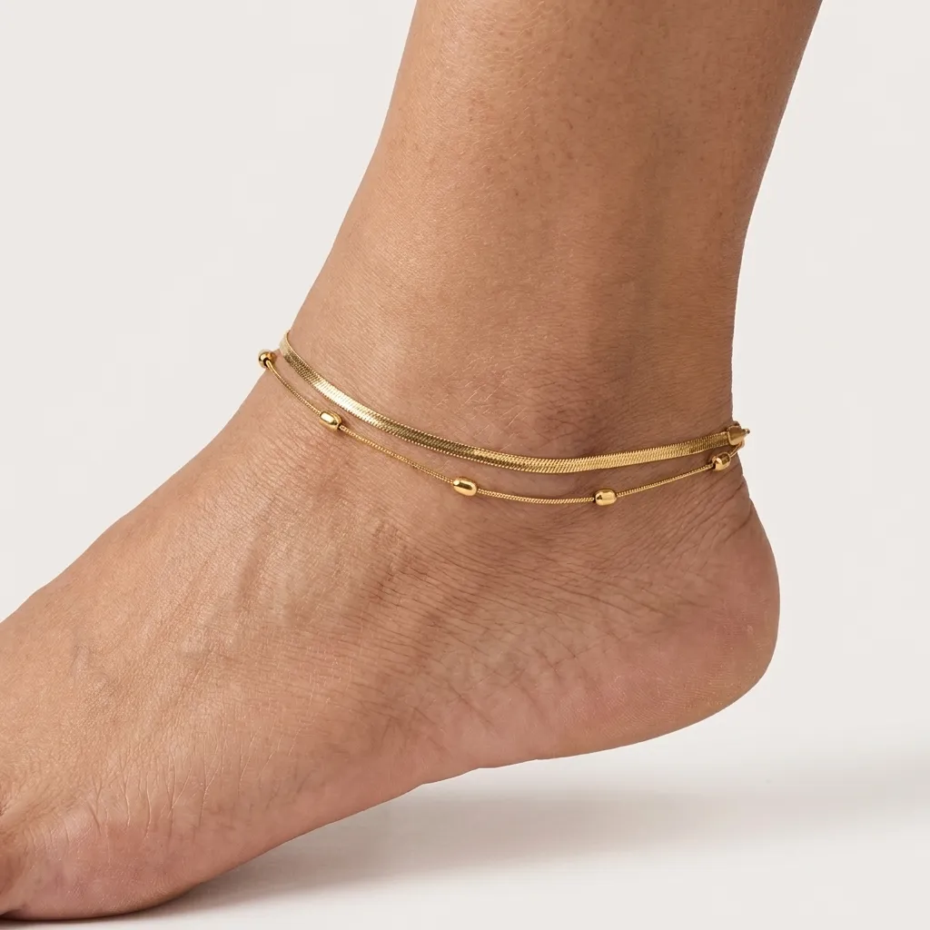 [PAG007] Stella Herringbone Anklet