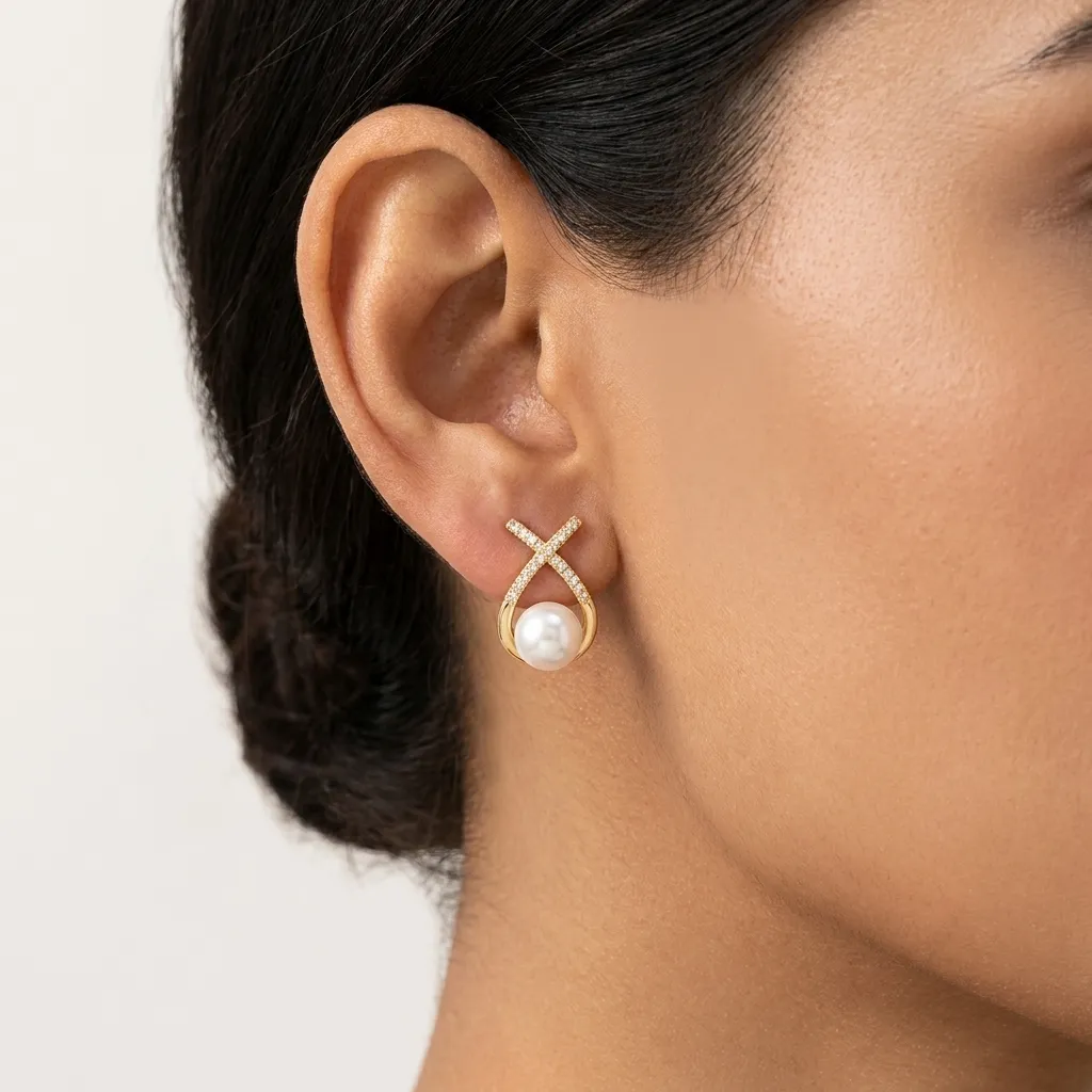 Twisted Pearl Studs