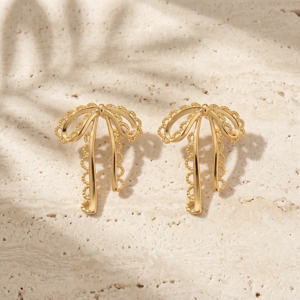 Lace Bow Studs