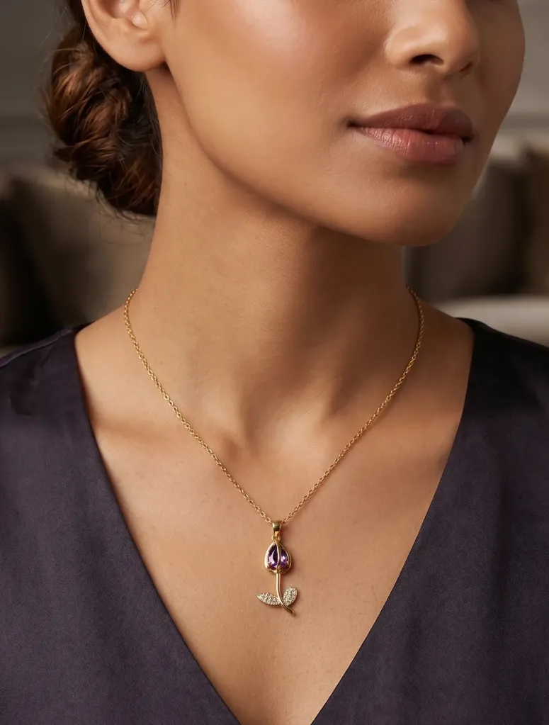 Purple Tulip Pendant