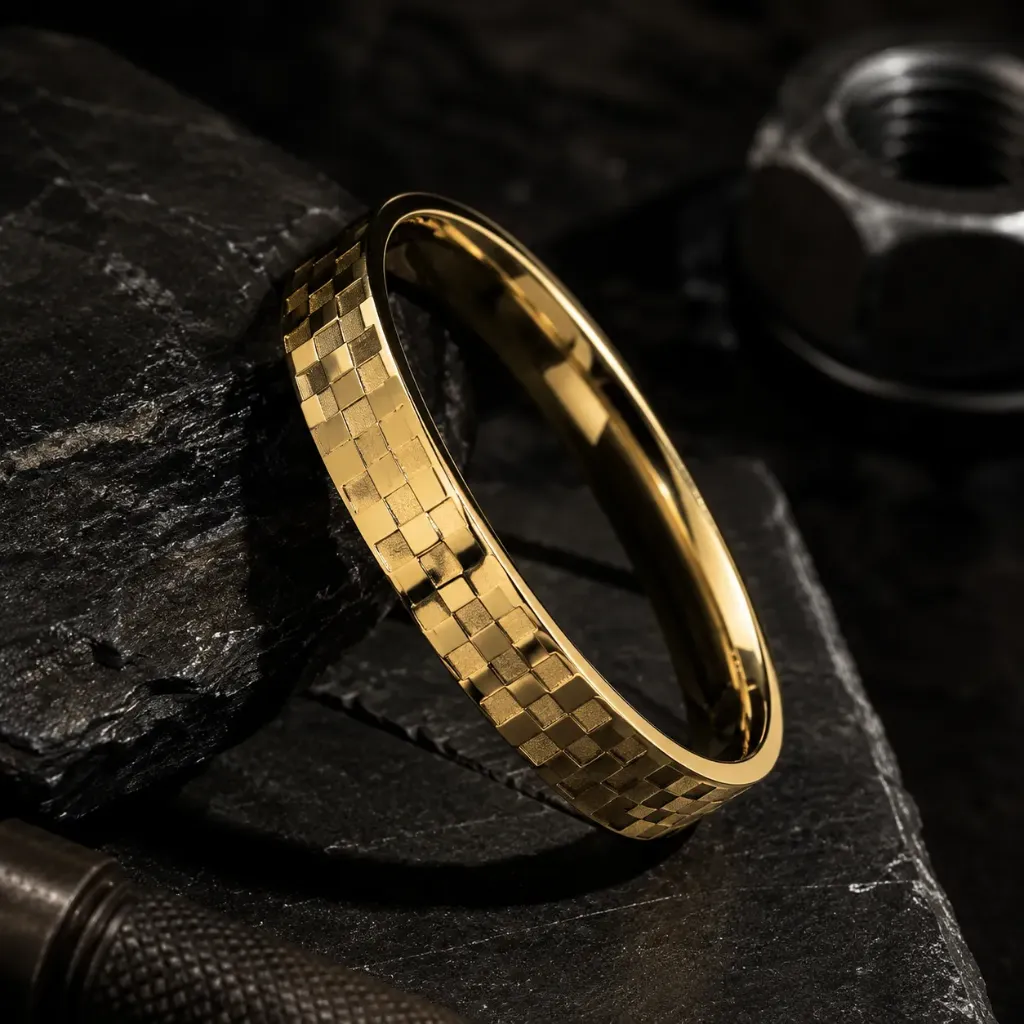 [PMB020] Checkerboard Gold Kada