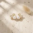 Elegant Swan Pearl Studs