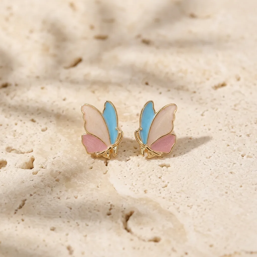 Pastel Butterfly Studs