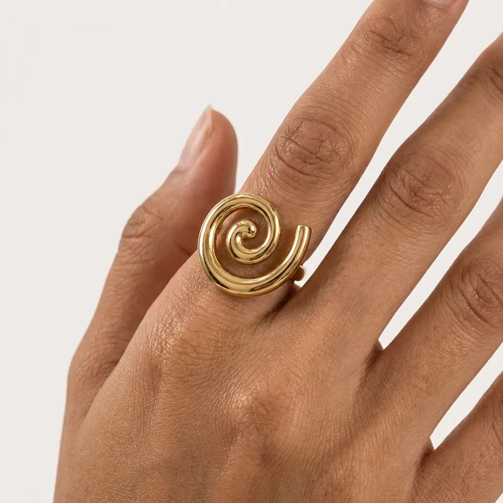 Golden Spiral Statement Ring