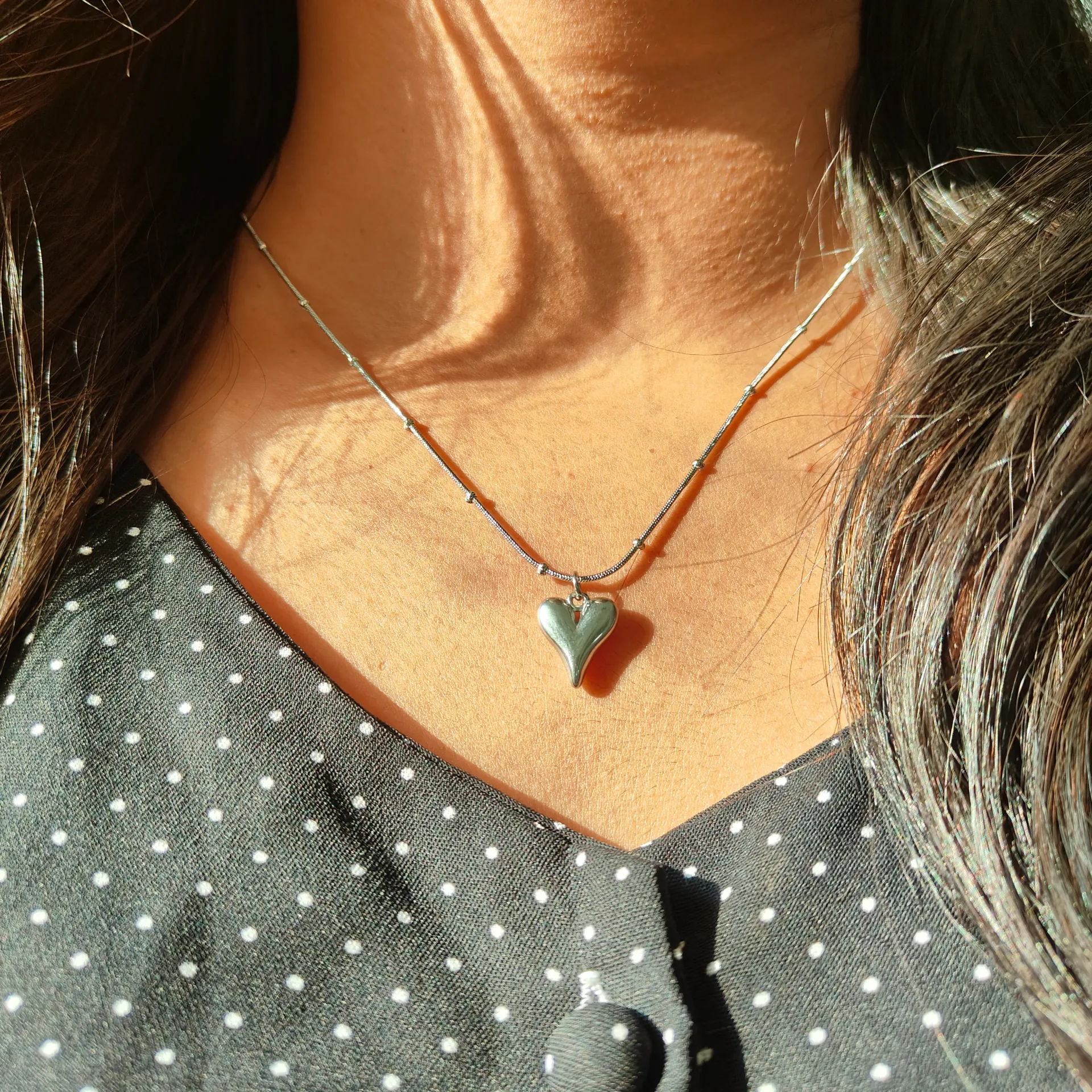 [PNG-006] The Minimalist Puff Heart Necklace