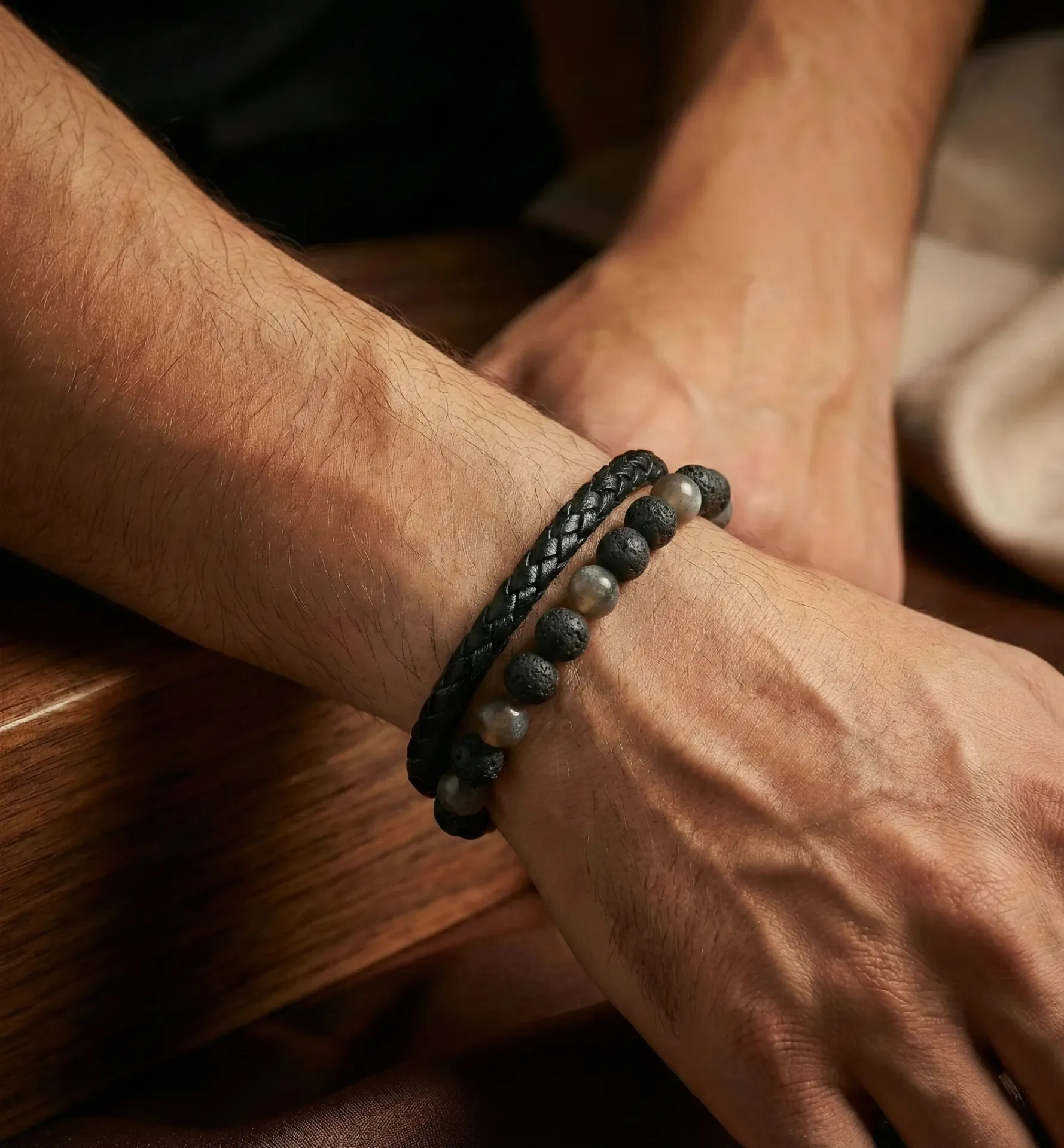 The Shadow Black Grey Bead Duo